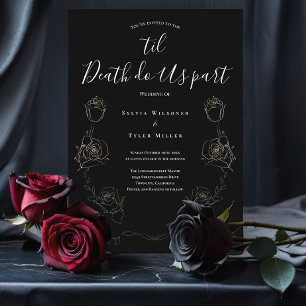 Til Death do oss Part Black Gothic Bröllop Inbjudningar