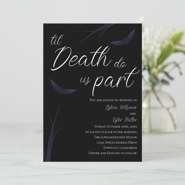 Til Death do oss part Bröllop Inbjudningar (Stående Fram)