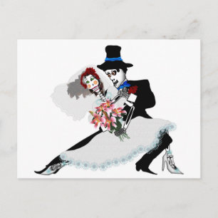 "Til Death do oss part - Day of the dead bröllop Vykort