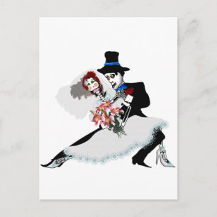 "Til Death do oss part - Day of the dead bröllop Vykort