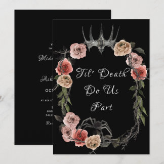 Til Death do oss Part Elegant Ro Halloween Gothic Inbjudningar