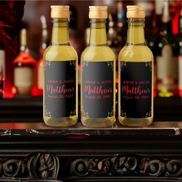 Til Death do oss Part Gothic Black and Röd ros Vinetikett