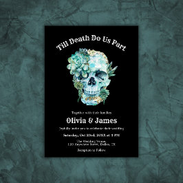 Til Death do oss Part Gothic Halloween Bröllop Inbjudningar