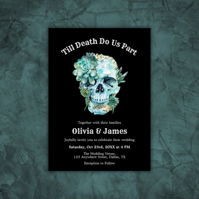 Til Death do oss Part Gothic Halloween Bröllop Inbjudningar (Til Death Do Us Part Gothic Halloween Wedding Invitation )