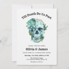 Til Death do oss Part Gothic Halloween Bröllop Inbjudningar