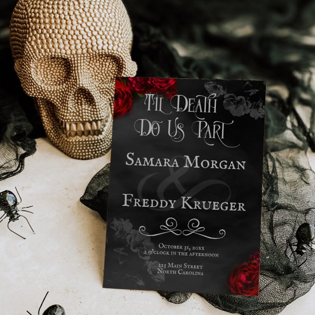 Til Death do oss Part Gothic Wedding bjudes in Ro Inbjudningar (Skapare uppladdad)