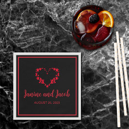 Til Death do oss Part gotiic Black and Red Pappersservett