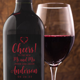 Til Death do oss Part gotiic Black and Red Vinflaska Etikett