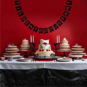 Til Death do oss Part gotiic Moody Black and Red Vimplar