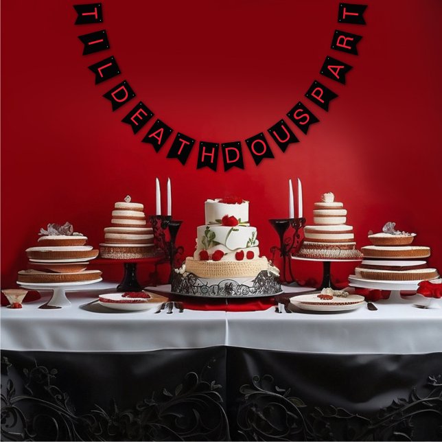 Til Death do oss Part gotiic Moody Black and Red Vimplar (Skapare uppladdad)