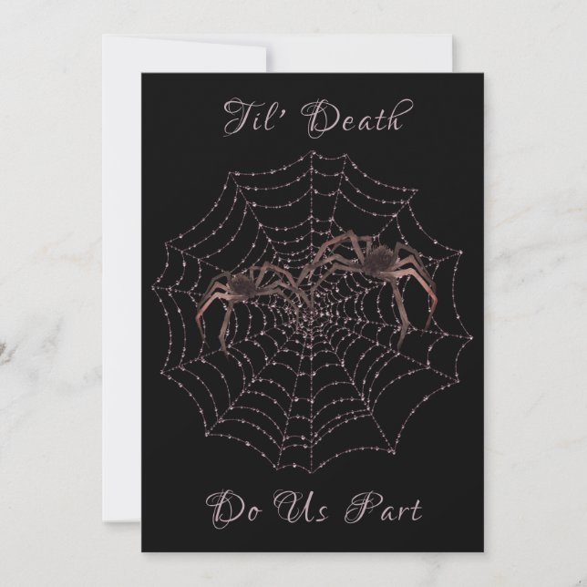 Til Death do oss Part Spiders Halloween Gothic Inbjudningar (Framsida)