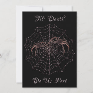 Til Death do oss Part Spiders Halloween Gothic Inbjudningar