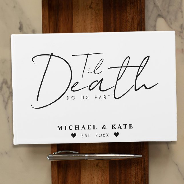 Til Death do oss Part White Bröllop Gästböcker (Til Death Do Us Part White Wedding Guest Book
)