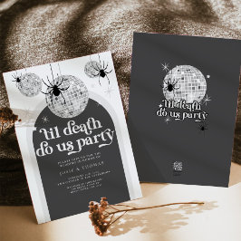 Til death do oss party Disco Spiders Bröllop Inbjudningar