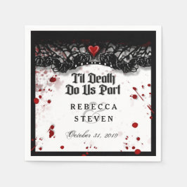 Til Death Do US Part Blood Splatter Halloween Pappersservett