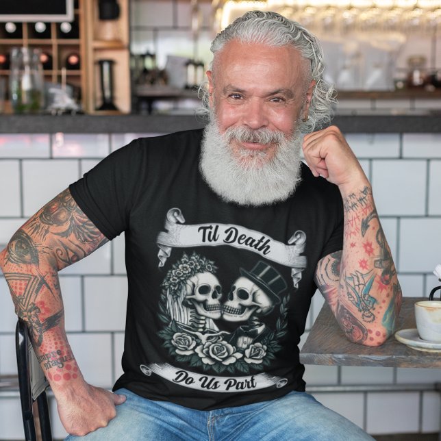 Til Death Do US Part: Bride & Groom Skeleton T Shirt (Skapare uppladdad)