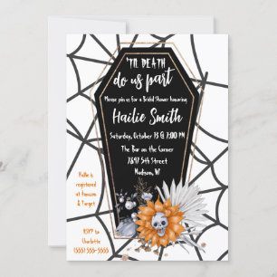 Til Death Do US Part,Casket, Skull, Möhippa Inbjudningar