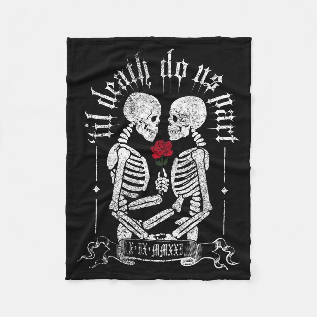 Til Death Do Us Part Couple Skeleton Halloween Men Fleecefilt (Framsidan)