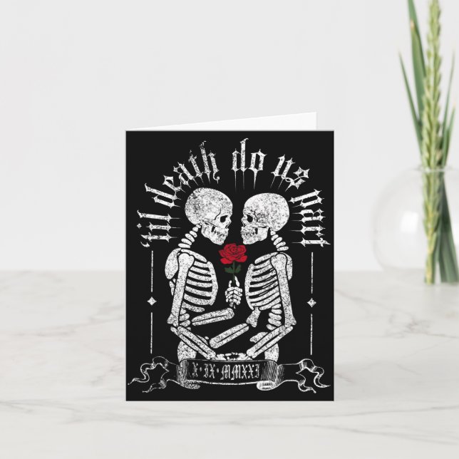 Til Death Do Us Part Couple Skeleton Halloween Men Kort (Framsida)