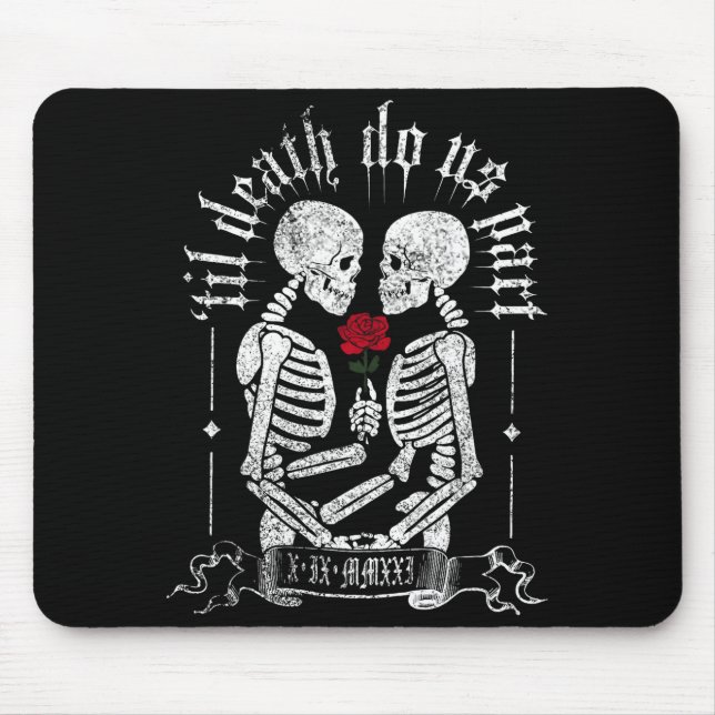 Til Death Do Us Part Couple Skeleton Halloween Men Musmatta (Framsidan)