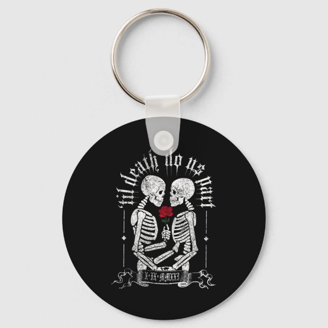 Til Death Do Us Part Couple Skeleton Halloween Men Nyckelring (Framsida)