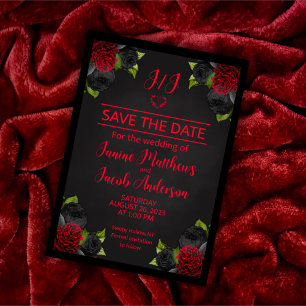 Til Death Do US Part Goth Black Save Date Inbjudningar