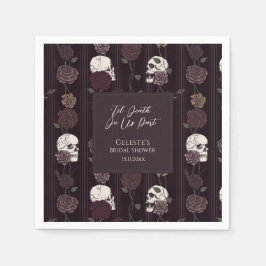 ’Til Death Do Us Part Gothic Skull & Rose Wedding Pappersservett