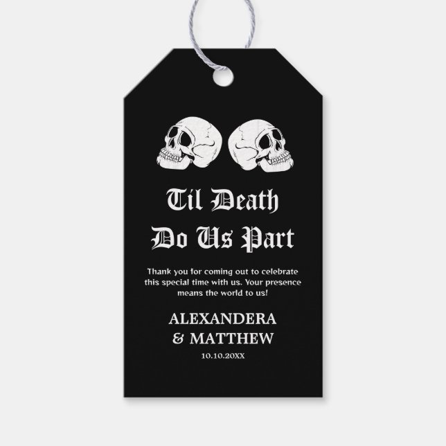 Til Death do Us Part Halloween Bröllop Presentetikett (Framsidan)
