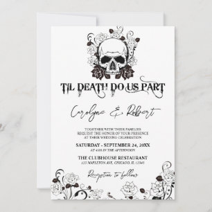 Til Death do Us Part Halloween Gothic Bröllop Invi Inbjudningar
