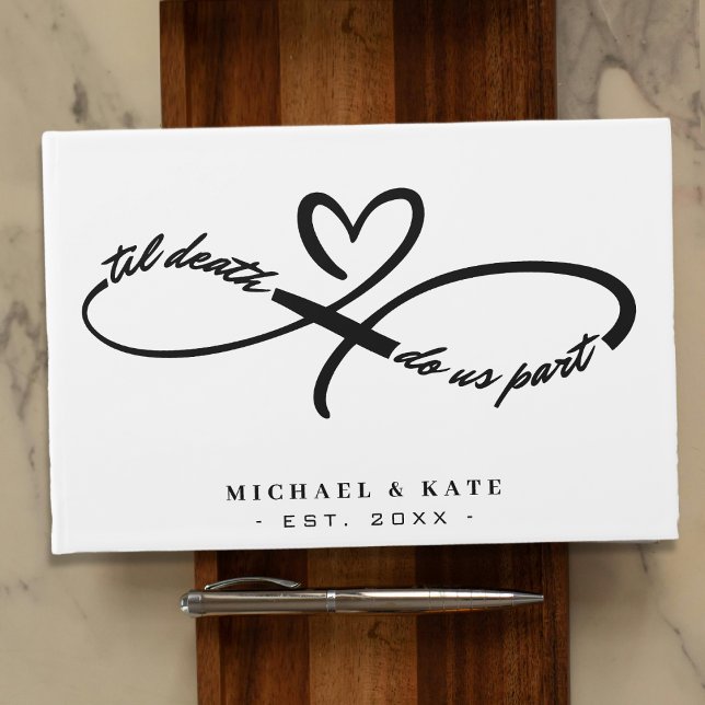 Til Death do us part Infinity Symbol Heart Bröllop Gästböcker (Til Death Do Us Part Infinity Symbol Heart Wedding Guest Book
)