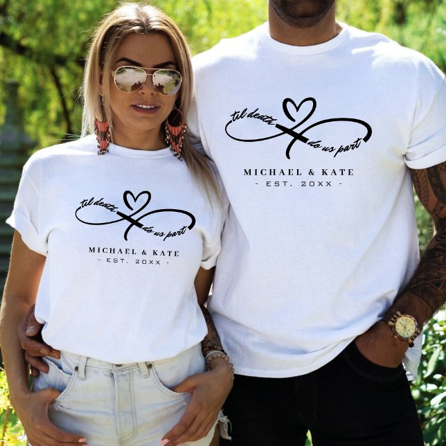 Til Death do us part Infinity Symbol Heart Bröllop T Shirt (Til Death Do Us Part Infinity Symbol Heart Wedding T-Shirt
)