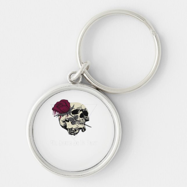 Til Death do us part Rund Silverfärgad Nyckelring (Framsidan)