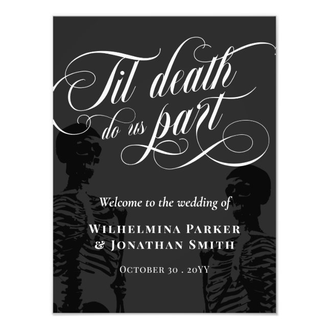 Til Death Do us Part Skeleton Goth Welcome Fototryck (Framsidan)