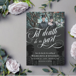 Til Death Do US Part Skeleton Photo Save Date Spara Datumet