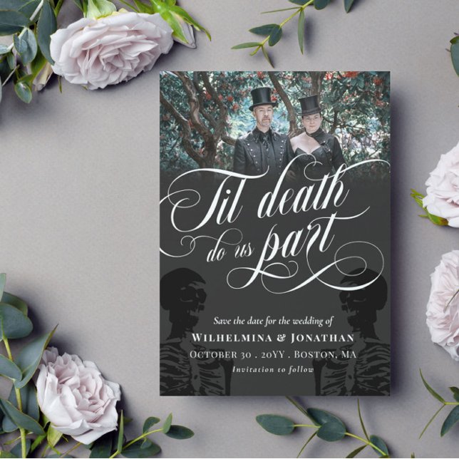 Til Death Do US Part Skeleton Photo Save Date Spara Datumet (Skapare uppladdad)