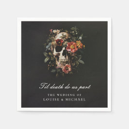 Til Death do us part Skull Gothic Bröllop Pappersservett