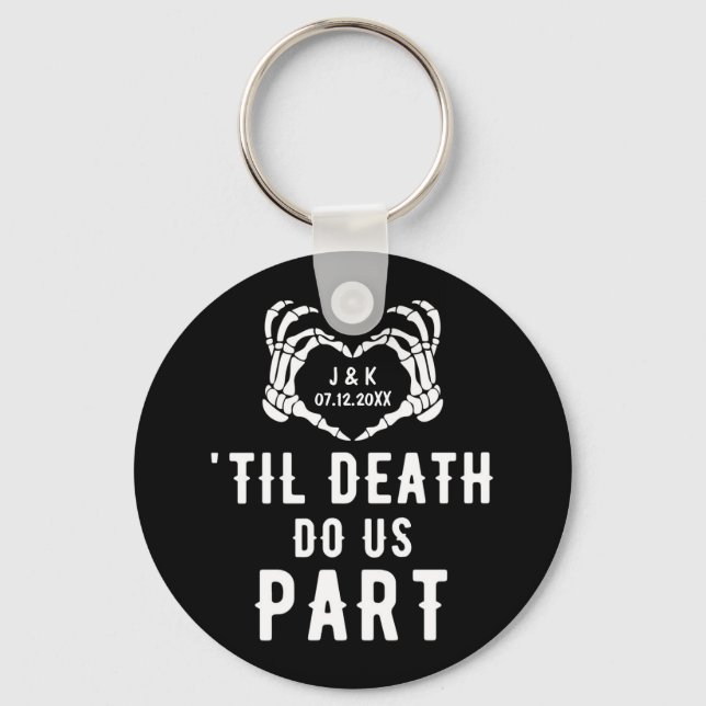 Til Death do us part Wedding Favors Anpassningsbar Nyckelring (Framsida)