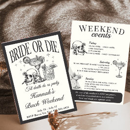 Til Death Do Us Party Bachelorette Cocktail Inbjudningar