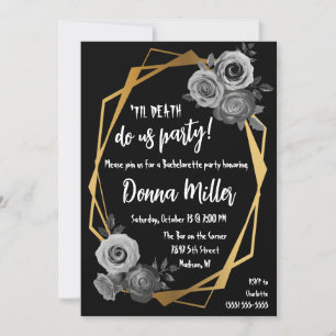 Til Death Do Us Party, blommigt Bachelorette Party Inbjudningar