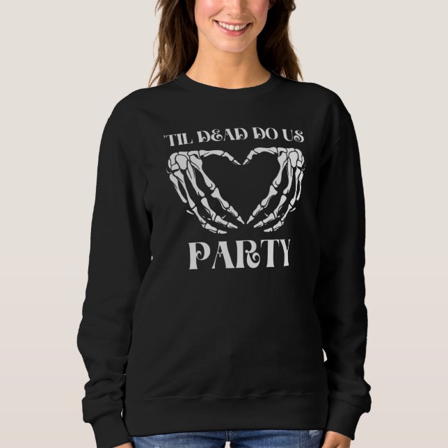 Til Death Do US Party Bride Skeleton T Shirt (Framsida)