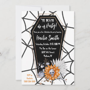 Til Death Do Us Party, Casket, Bachelorette Party Inbjudningar