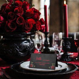 Til Death do US Party Gothic Red & Black Ro Placeringskort