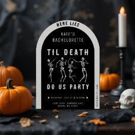 Til Death Do Us Party Skeleton Bachelorette Party Inbjudningar