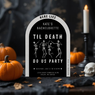 Til Death Do Us Party Skeleton Bachelorette Party Inbjudningar