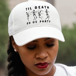Til Death Do Us Party Skeleton Bachelorette Party Keps