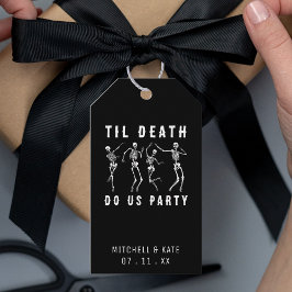 Til Death Do Us Party Skeleton Bachelorette Party Presentetikett