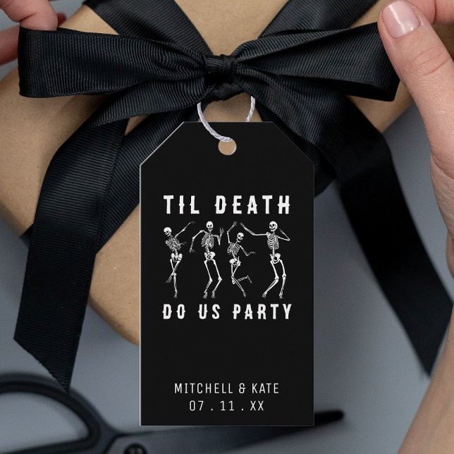 Til Death Do Us Party Skeleton Bachelorette Party Presentetikett (Til Death Do Us Party Skeleton Bachelorette Party Gift Tags)