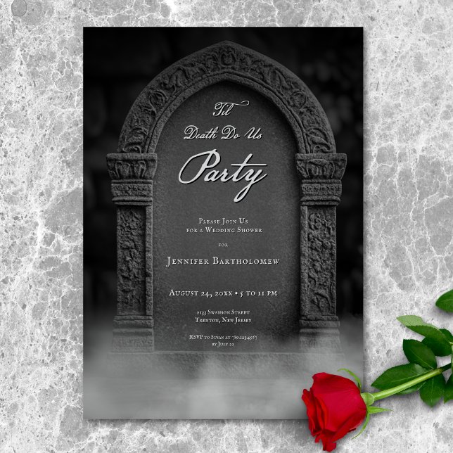 Til Death Do US Party Spooky Möhippa Inbjudningar (Til Death Do Us Party Spooky Bridal Shower Invitation)