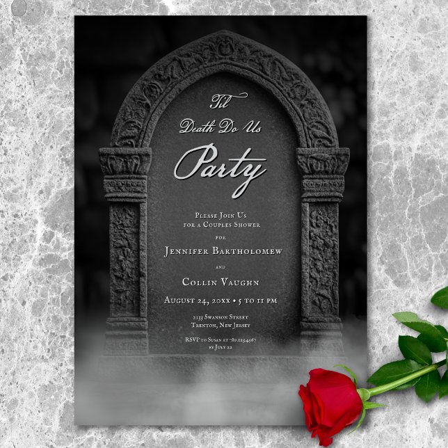Til Death Do US Party Spooky Par Shower Inbjudningar (Til Death Do Us Party Spooky Couples Shower Invitation)