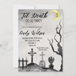 Til Death Do We Party Bachelorette Party Inbjudningar
